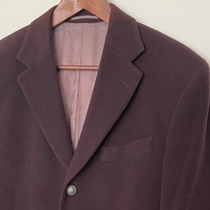 Boulevard Club Wool Cashmere Blazer 38R Medium Plum Made in Canada Vintage